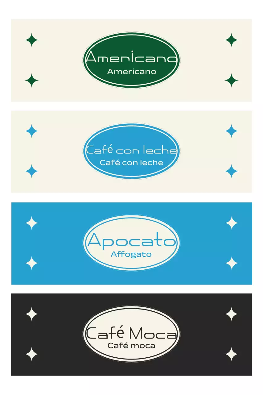 Menú de café simple de menta