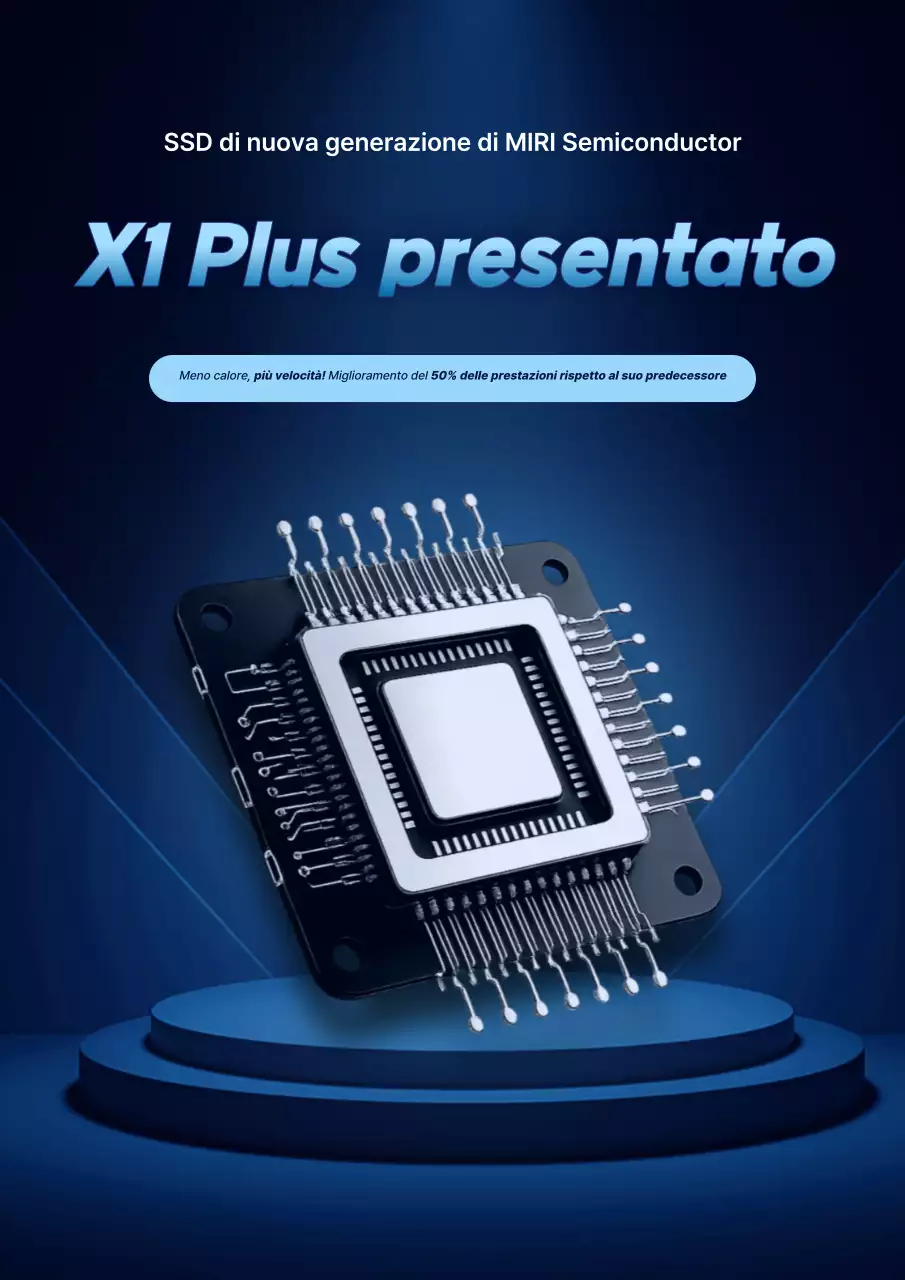 Pubblicità di tecnologia moderna blu