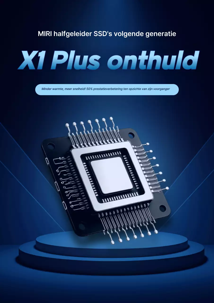 Blauwe moderne technologie-advertentie