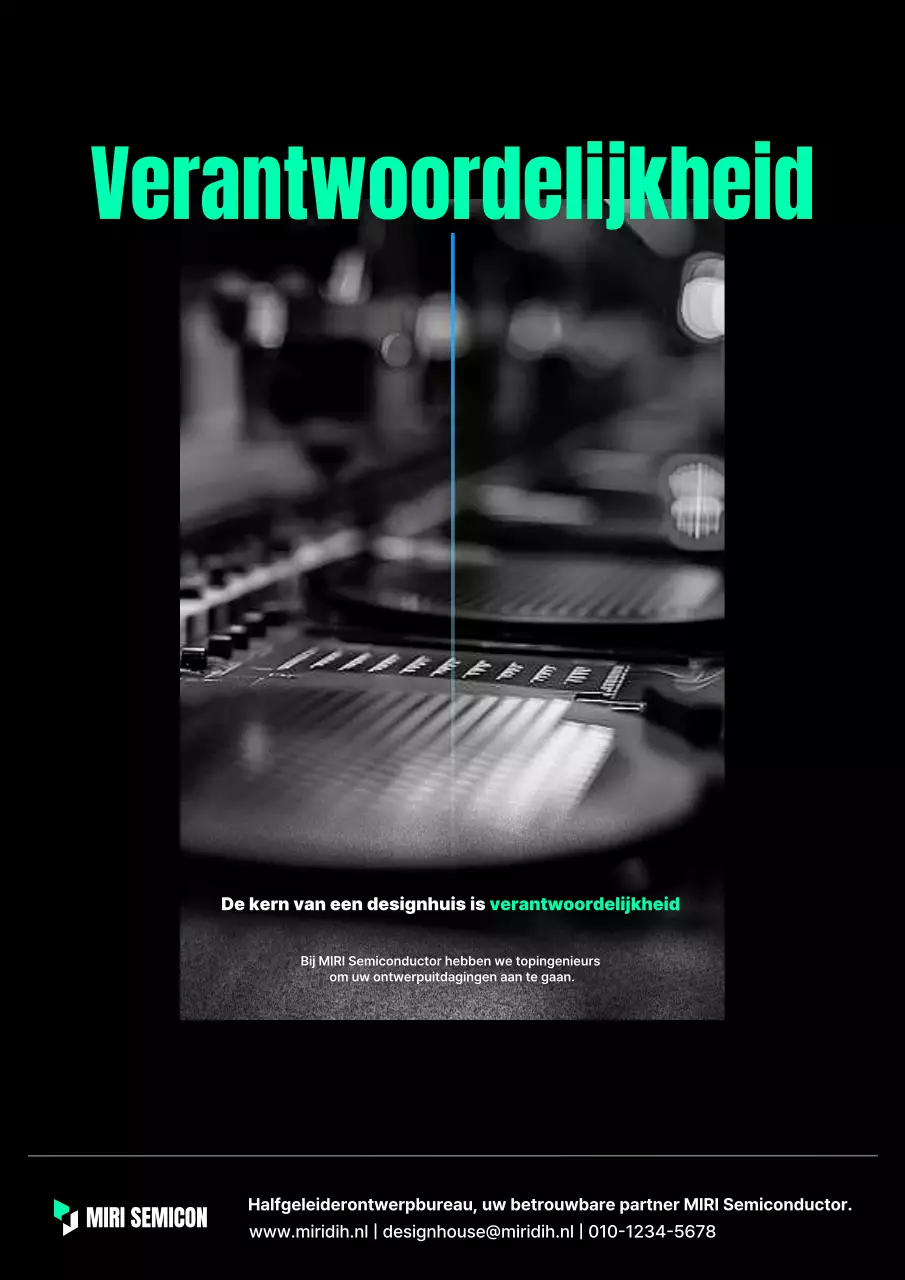 Zwarte moderne halfgeleideradvertentie