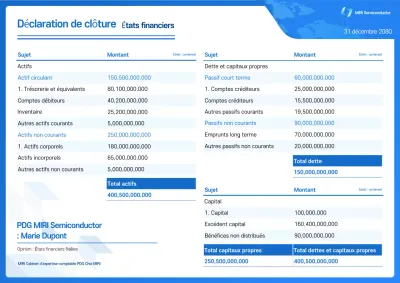 Guide bleu des états financiers de base