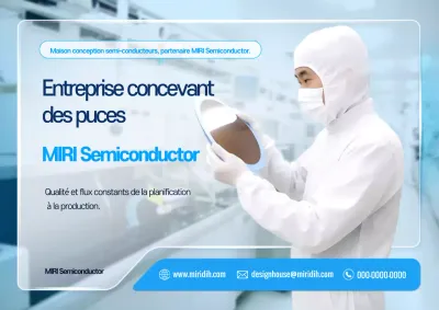 Publicité pour un semi-conducteur moderne bleu ciel