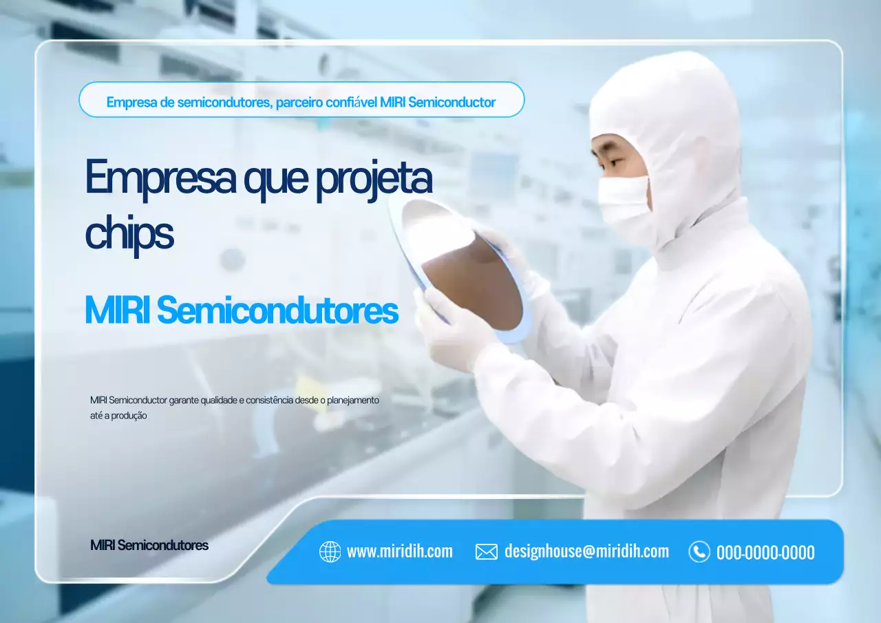 Anúncio de semicondutores modernos azul-celeste