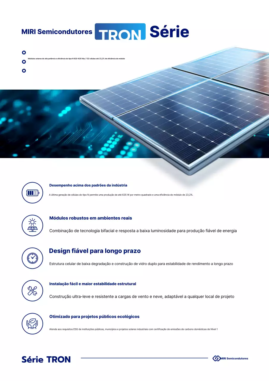 Anúncio de Energia Moderna Azul