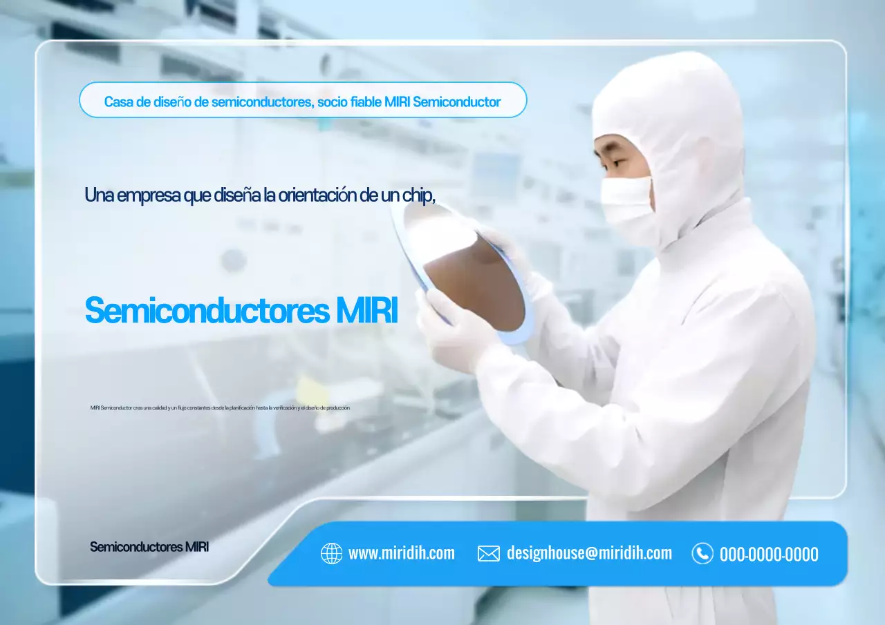 Anuncio de semiconductores modernos de color azul cielo