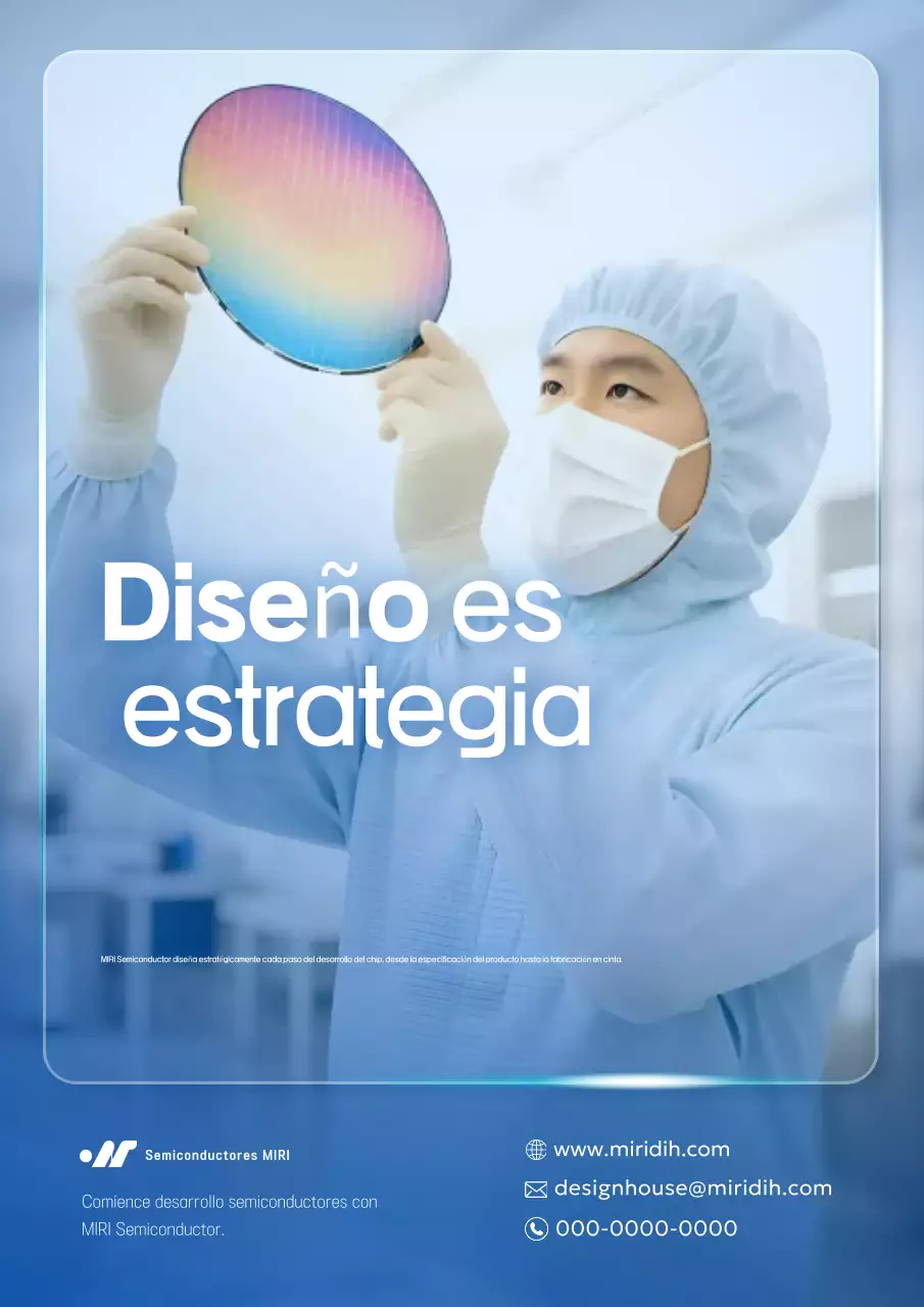 Anuncio de tecnología moderna en color azul cielo