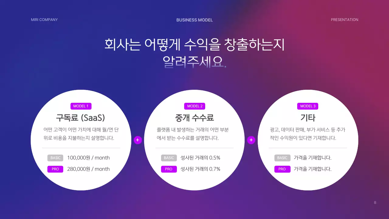 네온 모던 프레젠테이션 홍보 IR