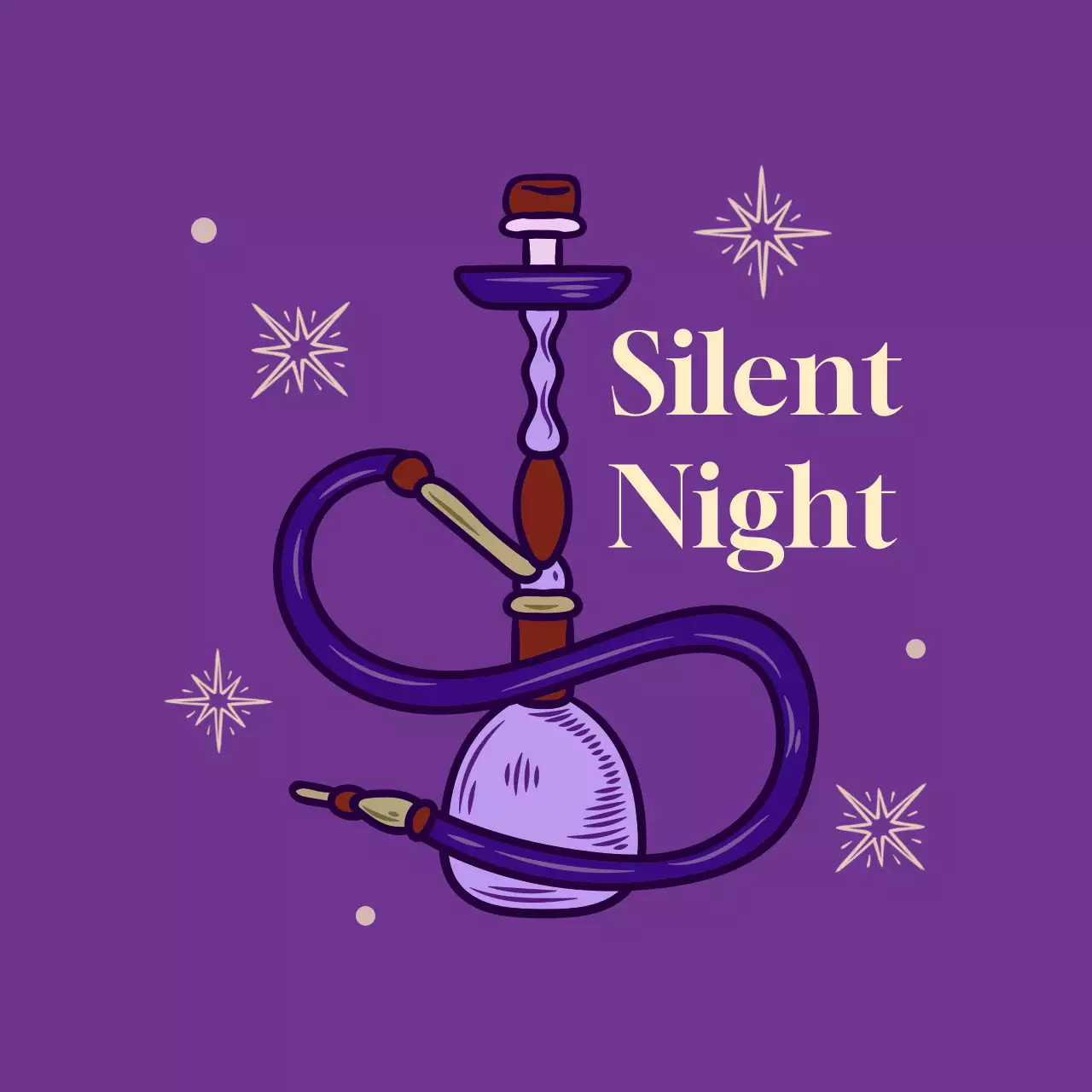 紫 モダン シーシャ ポスター 杯イラスト