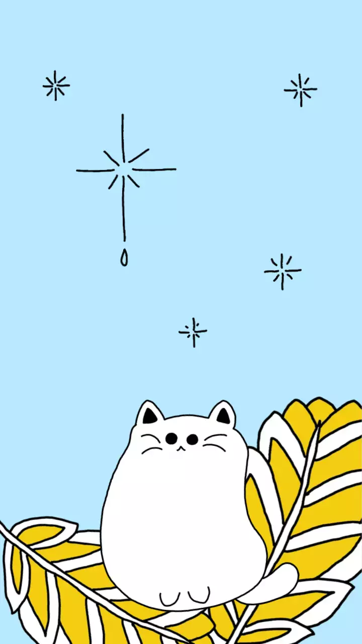 하늘색 아기자기한 동물 스티커