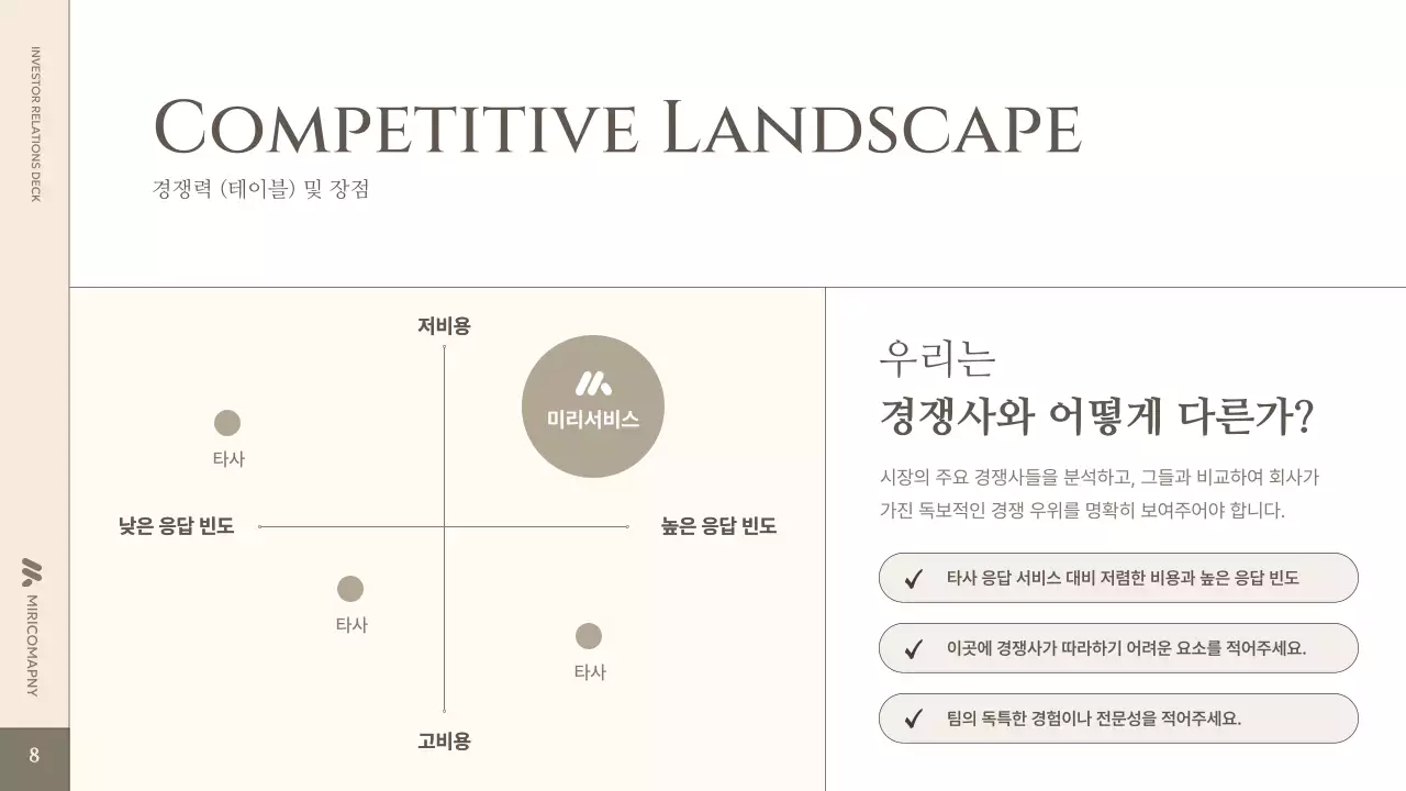 베이지 클래식 비즈니스 설명 IR