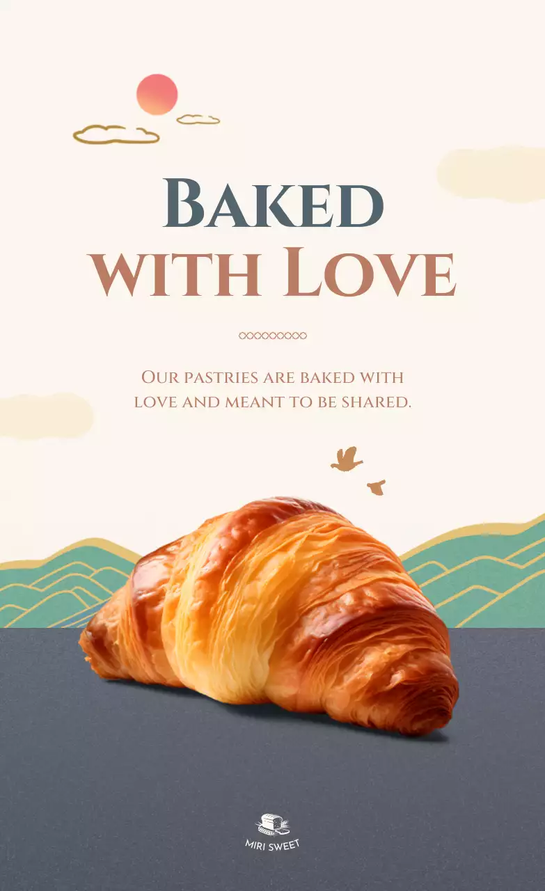 베이지 심플 베이커리 광고