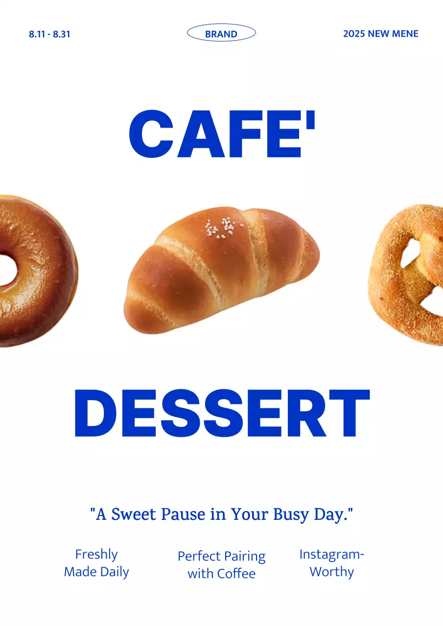 파랑 모던 카페 디저트 홍보