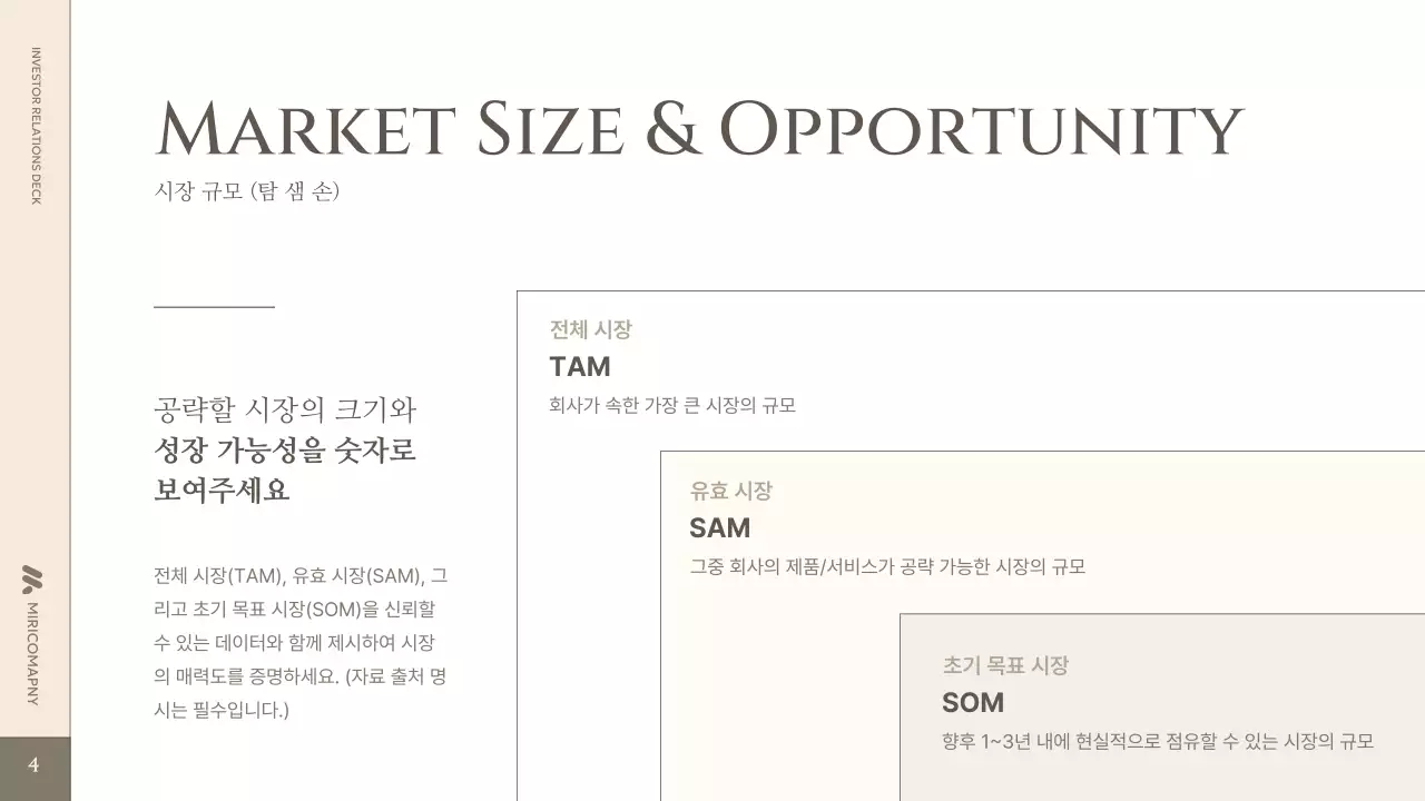 베이지 클래식 비즈니스 설명 IR