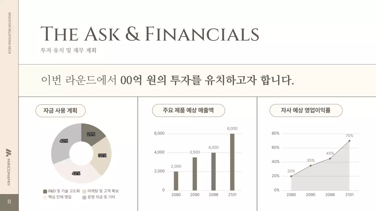 베이지 클래식 비즈니스 설명 IR