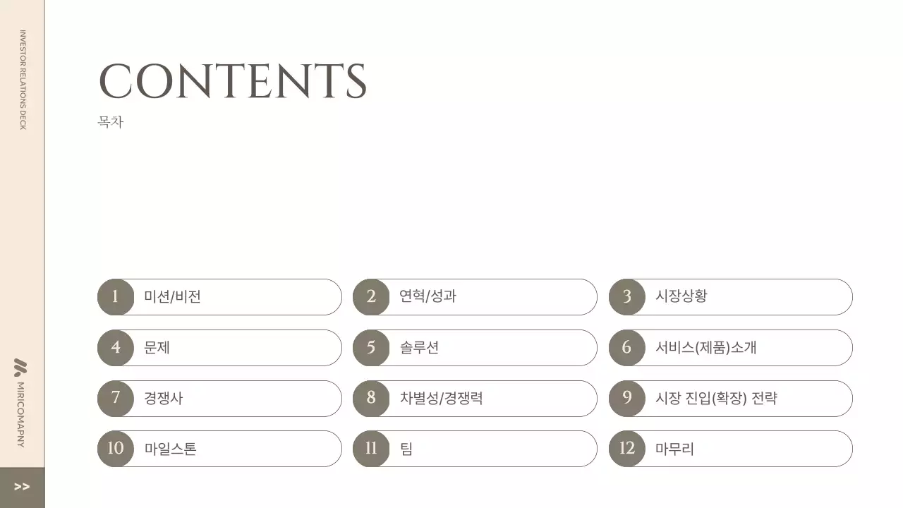 베이지 클래식 비즈니스 설명 IR