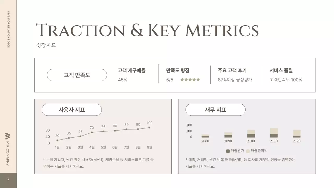 베이지 클래식 비즈니스 설명 IR