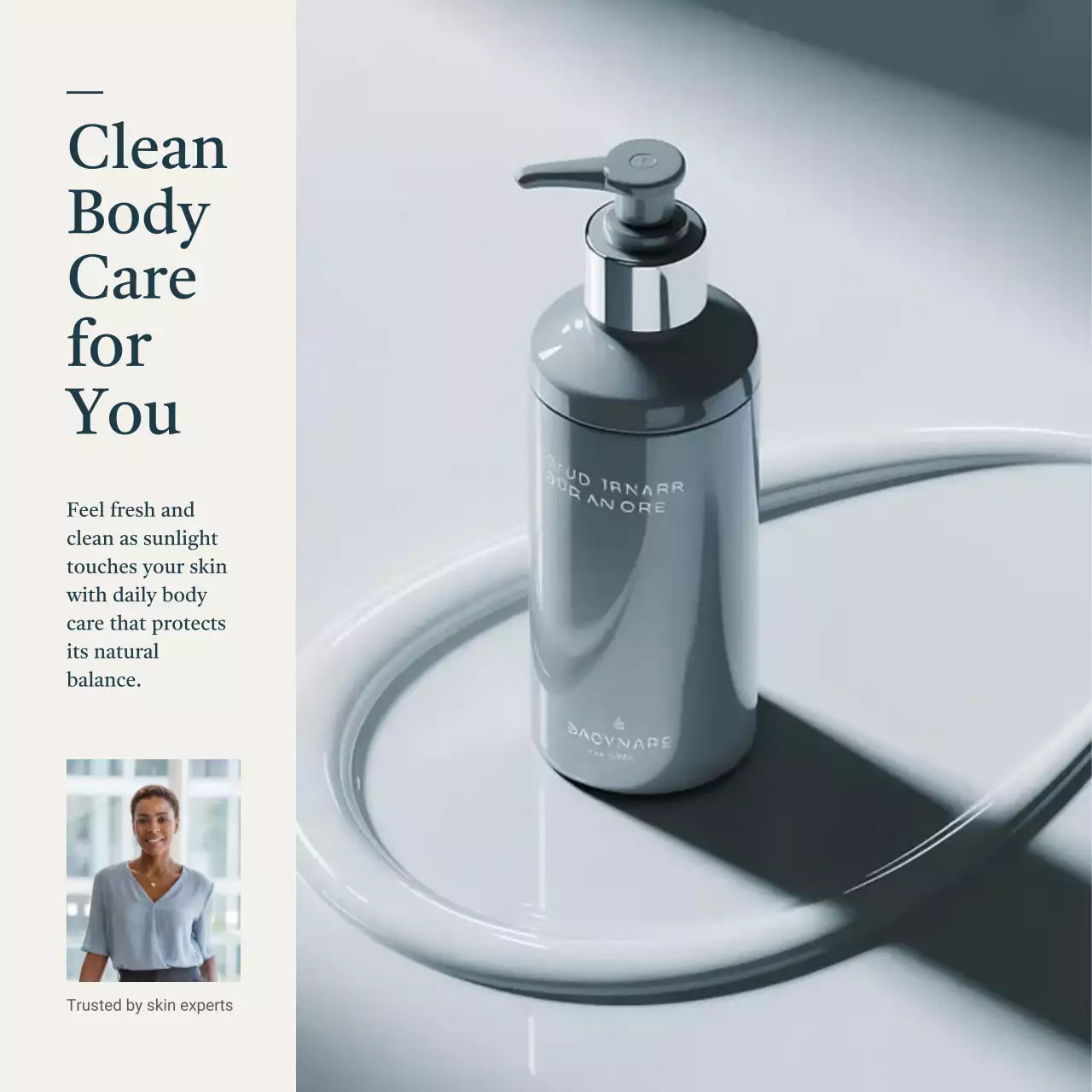 grey minimal body care advertisement