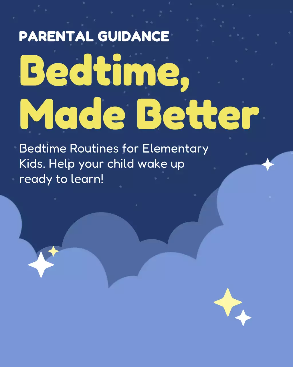 Blue Simple Bedtime Guide Instagram Post