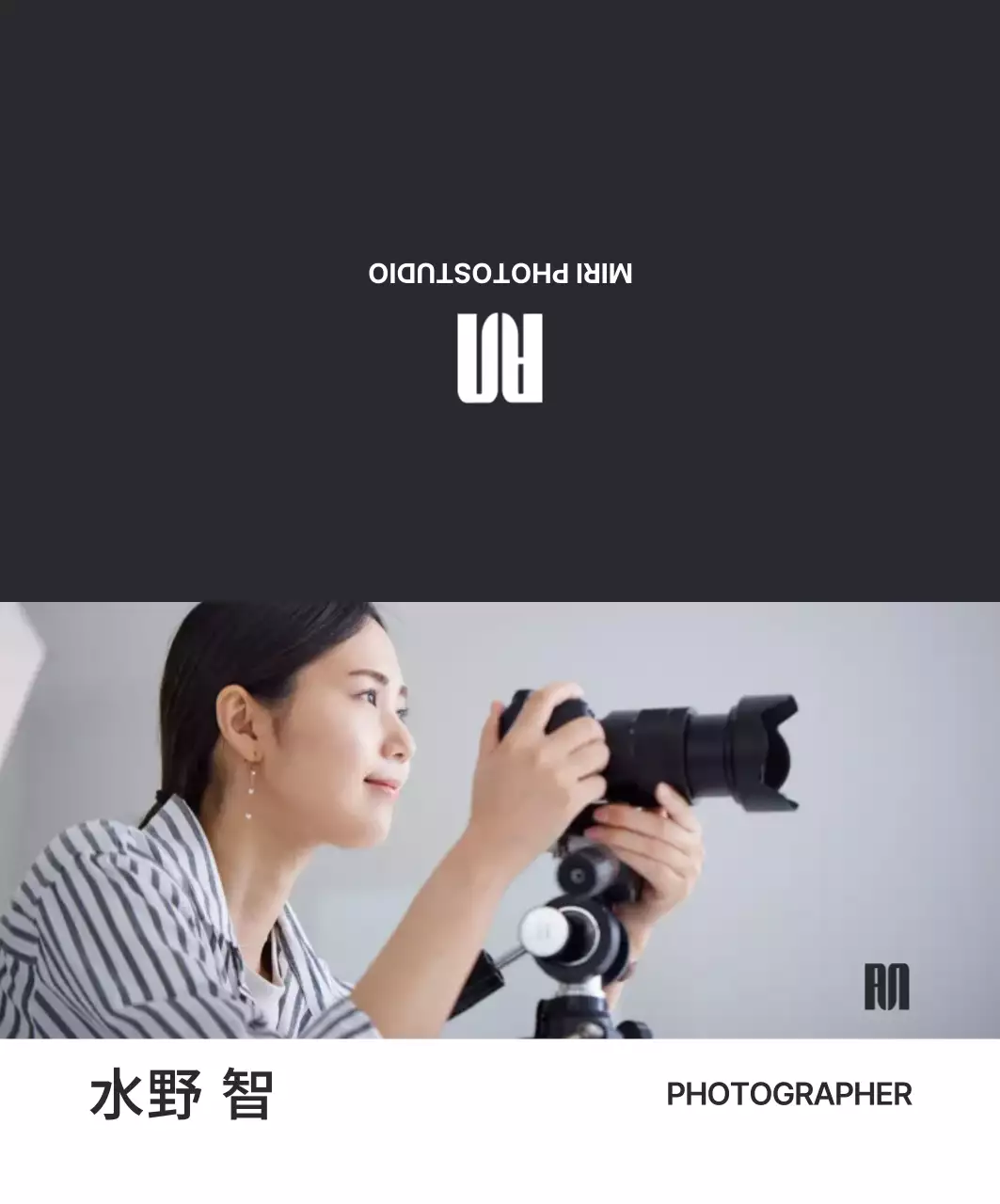 黒 モダン 写真 名刺 写真館