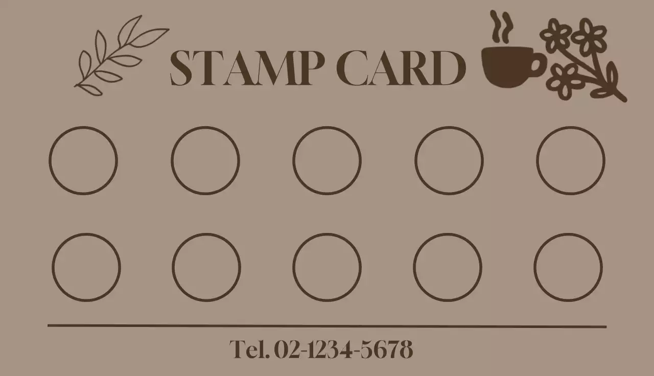 베이지 심플 카페 고객 보상 카드