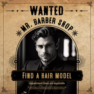 beige vintage barber recruitment