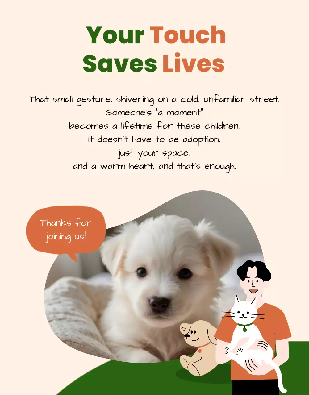 beige playful animal adoption promotion