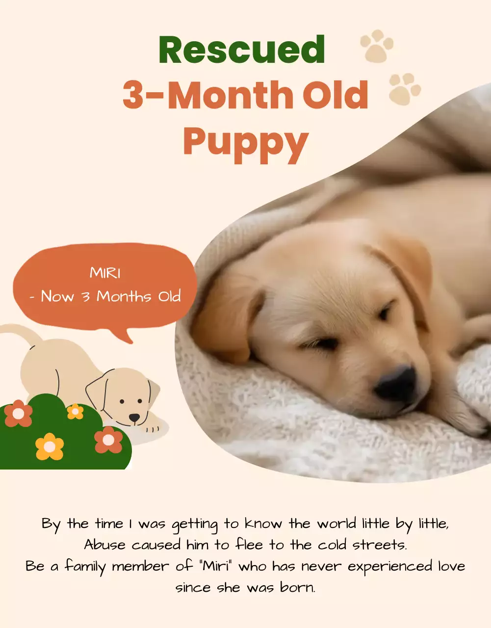 beige playful animal adoption promotion