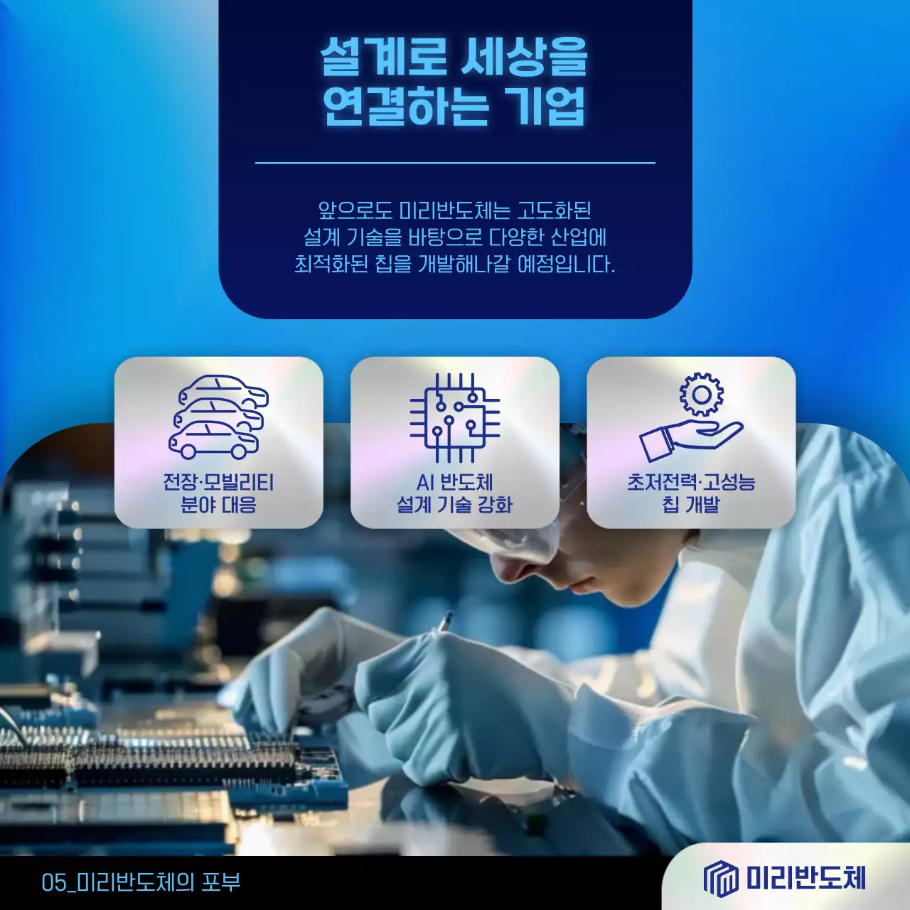 파랑 모던 반도체 광고