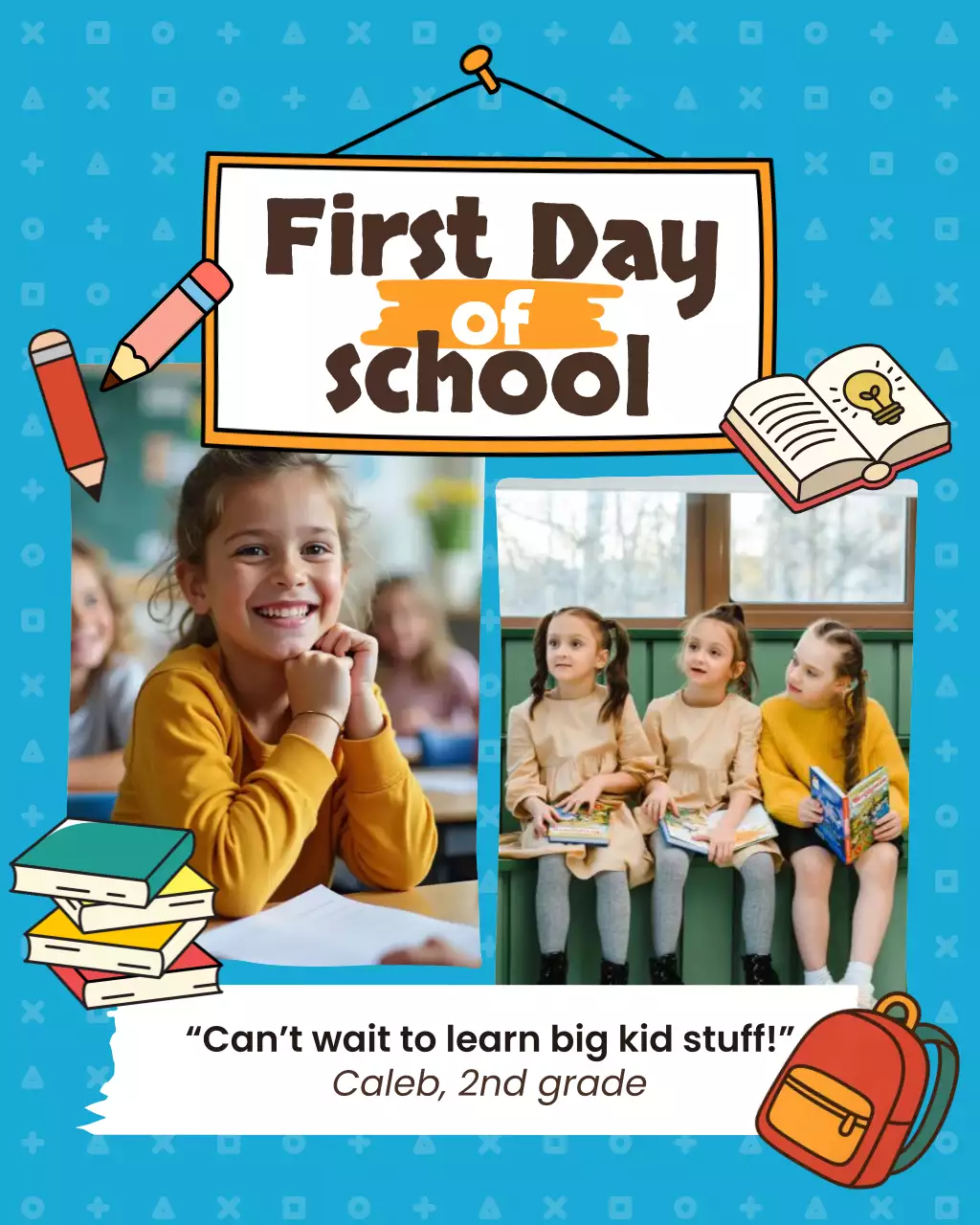 Colorful First Day of School Instgram Post