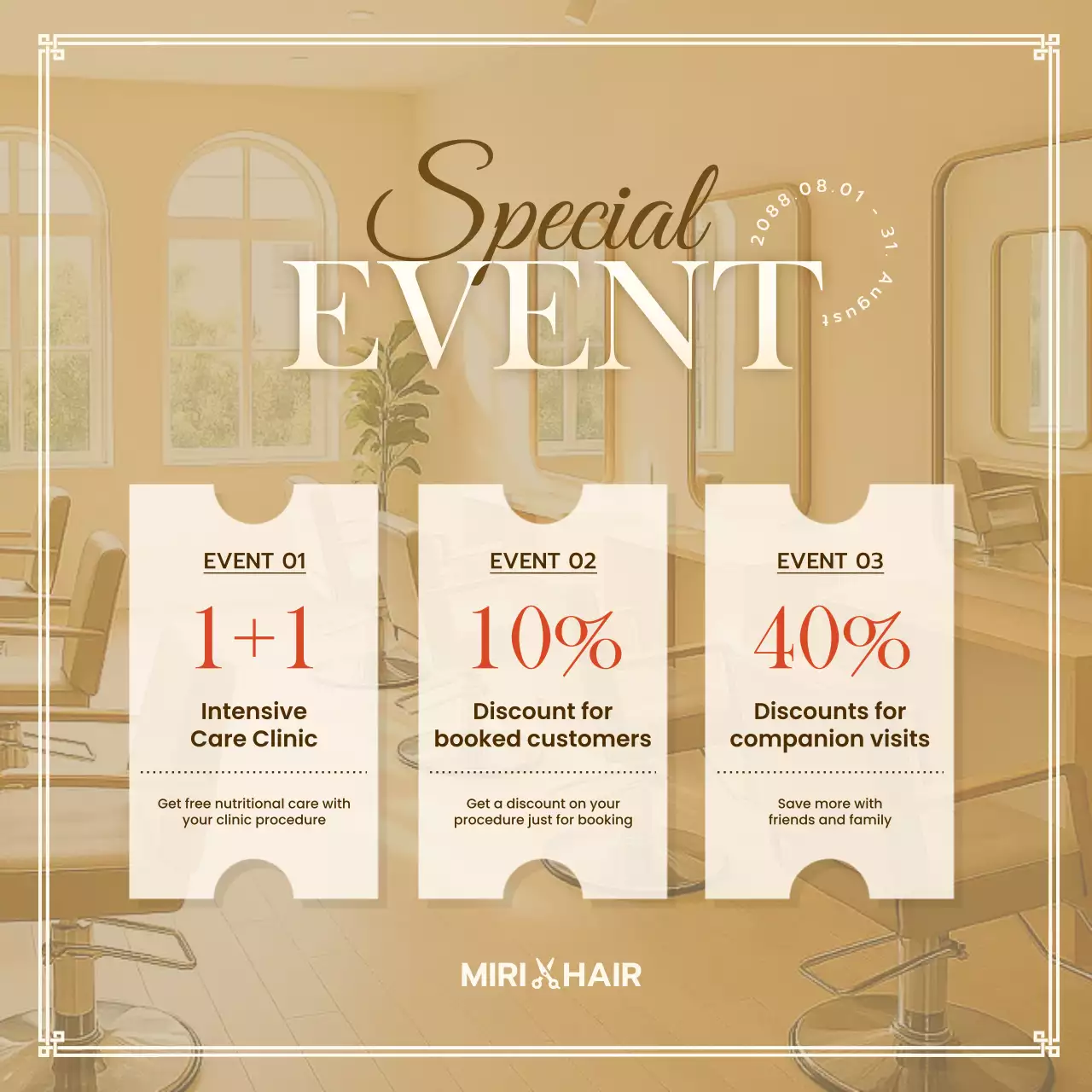 beige elegant salon promotion