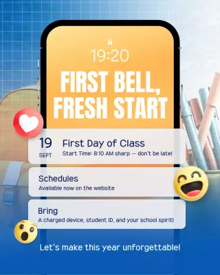 Yellow Energetic Modern School Announcement Instagram Post