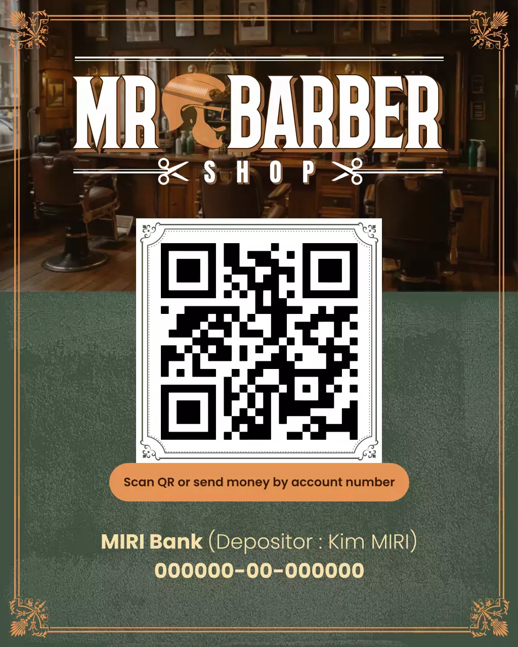 iklan pangkas rambut vintage berwarna coklat