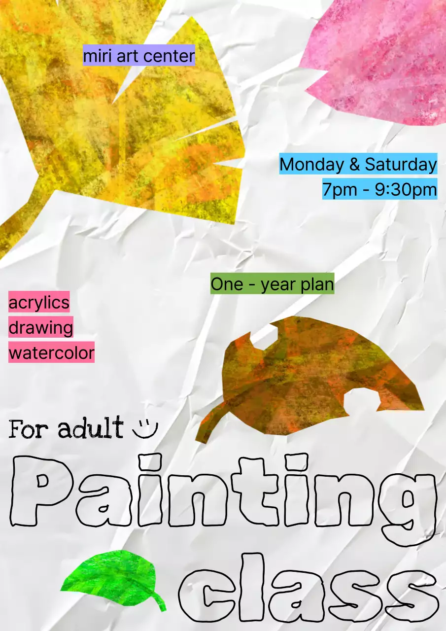 회색 모던 미술 교육 광고