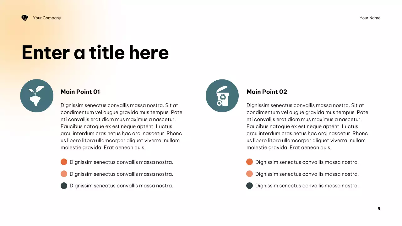 presentasi lingkungan minimalis oranye