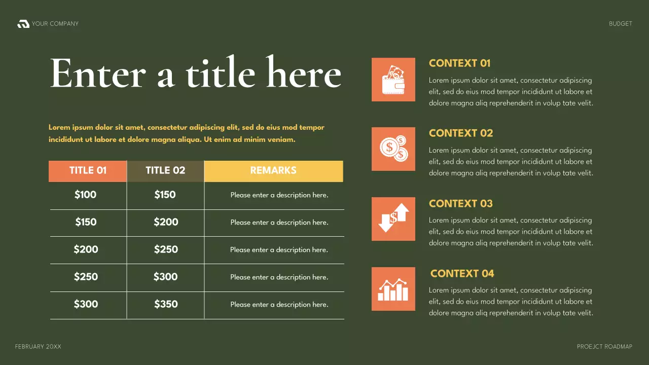 green modern project plan document