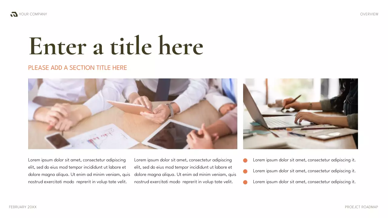 green modern project plan document