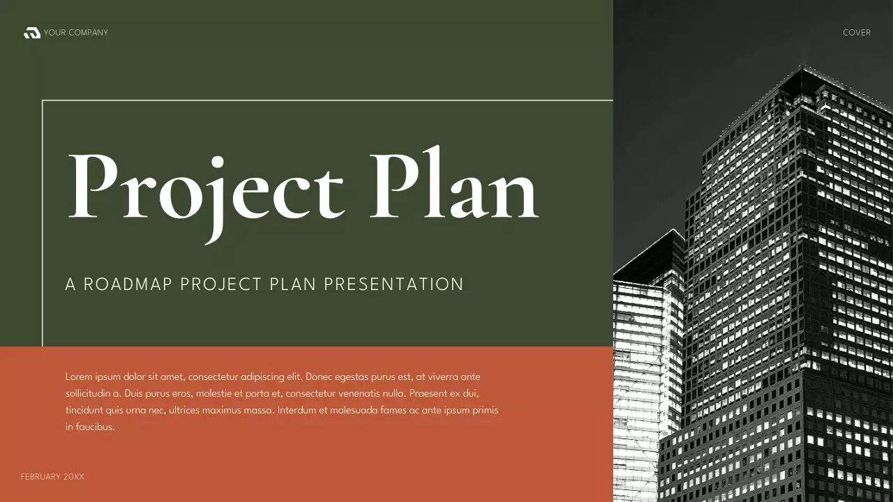 green modern project plan document