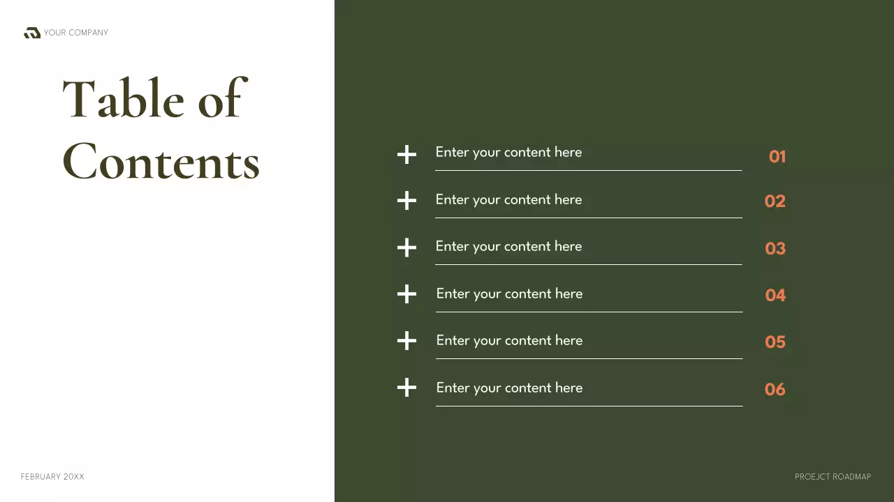green modern project plan document
