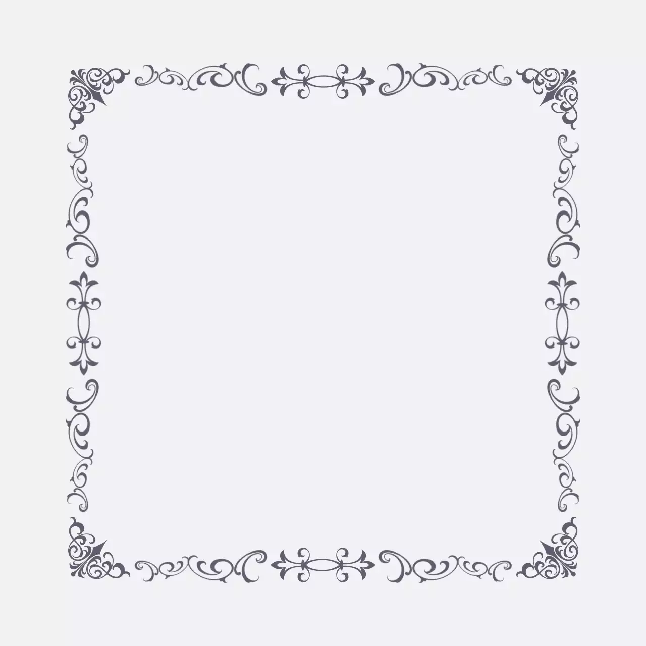 グレー クラシック フレーム 招待状 フレーム