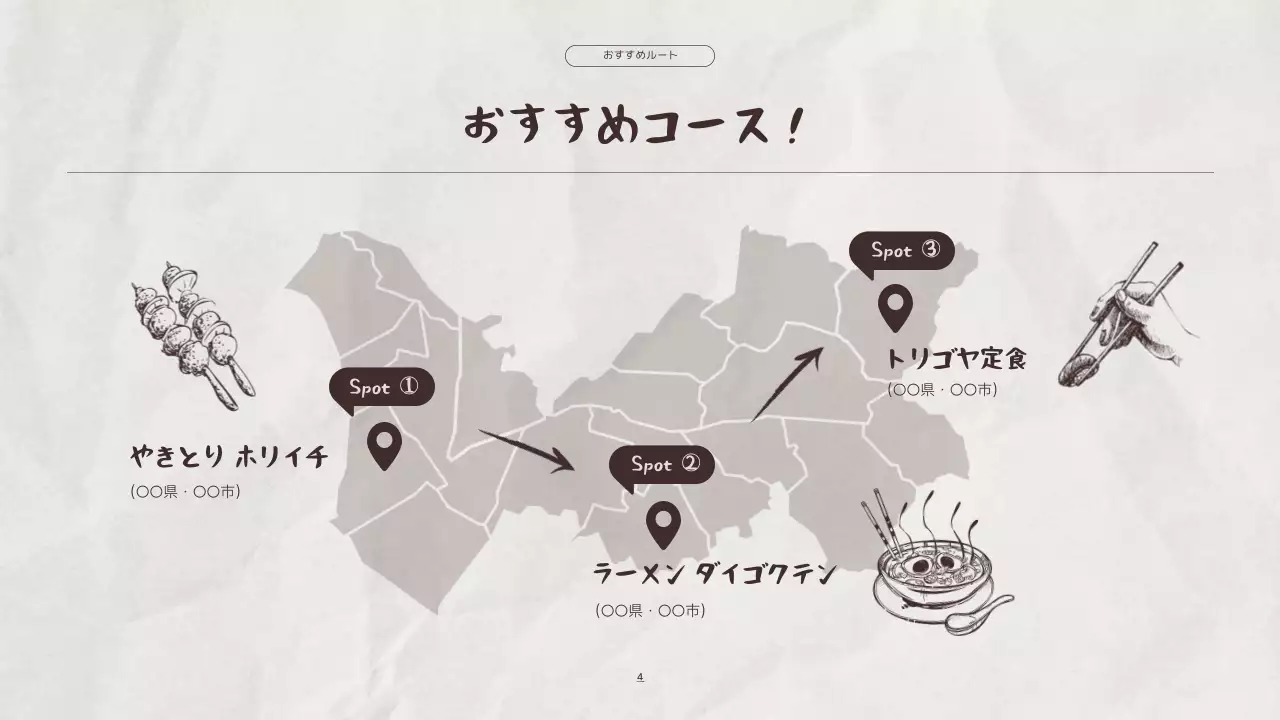 ベージュ オシャレ グルメプレゼンテーション