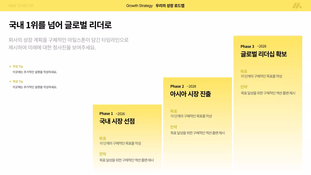 노랑 모던 스타트업 설명 IR