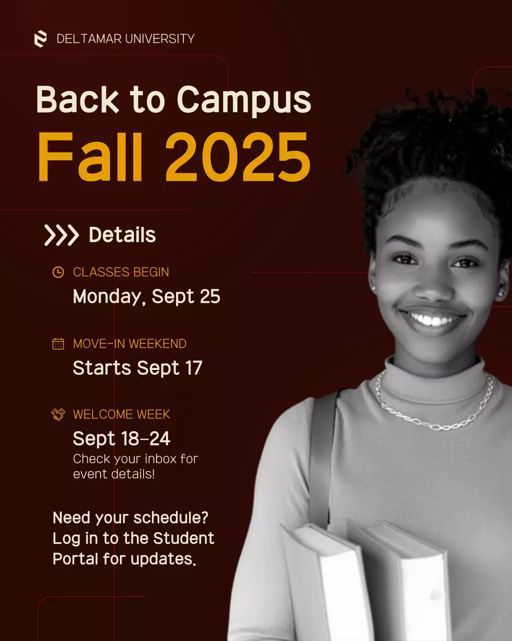 Brown Modern Campus Announcement Instagram Post