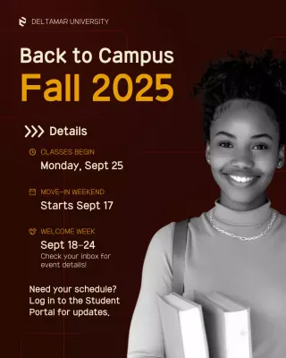 Brown Modern Campus Announcement Instagram Post