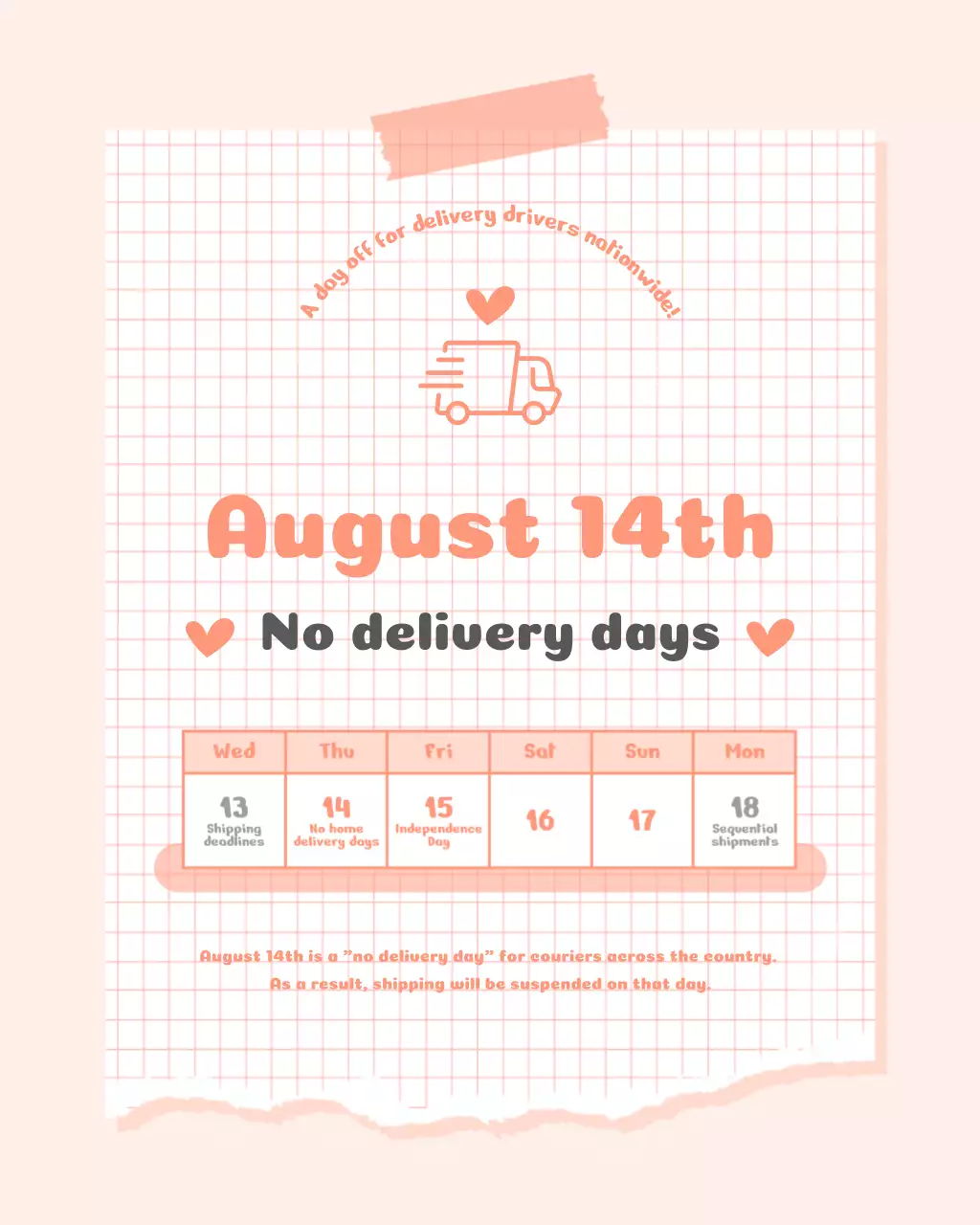 coral simple delivery notice