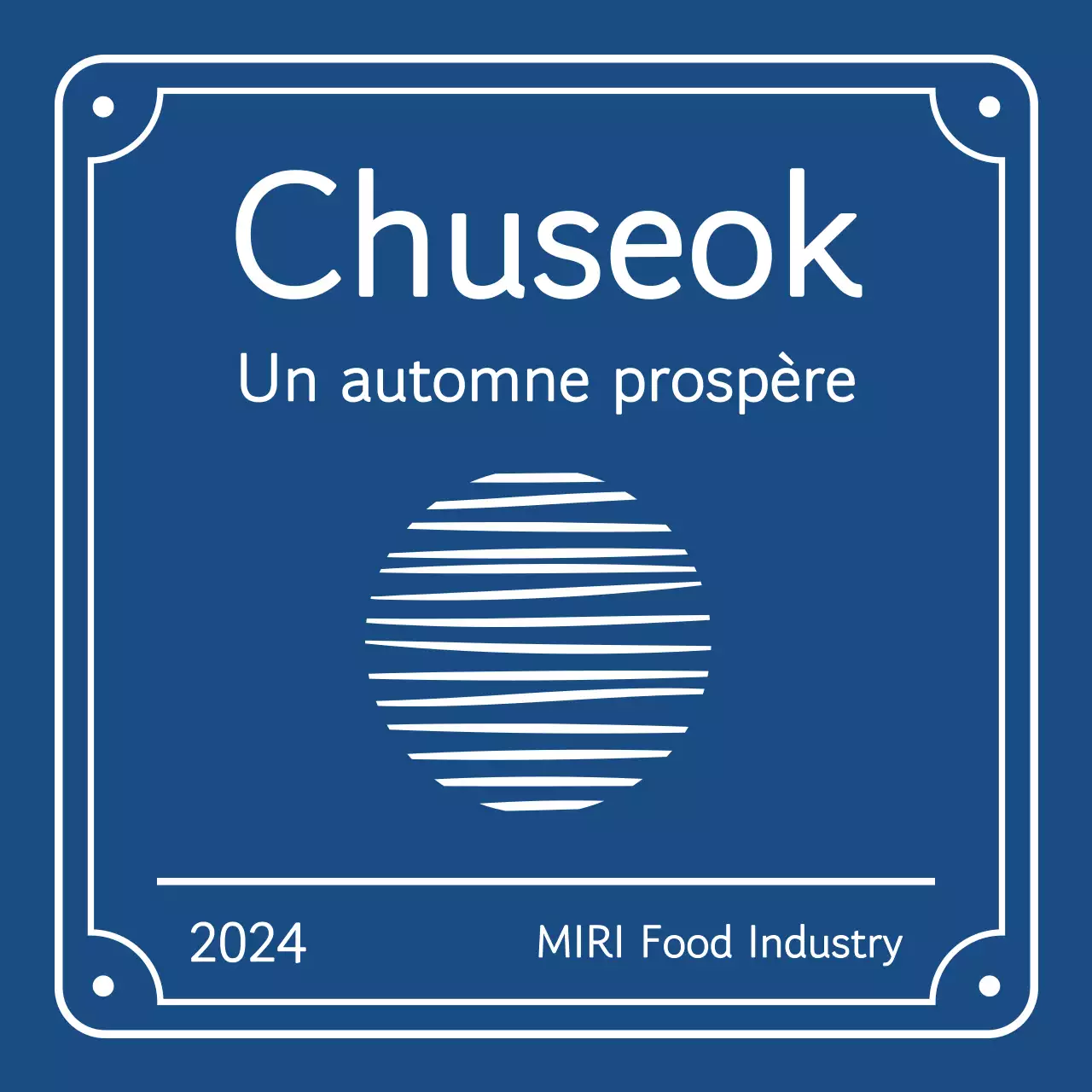 Salutations de Chuseok avec des bordures traditionnelles et une lune flottante