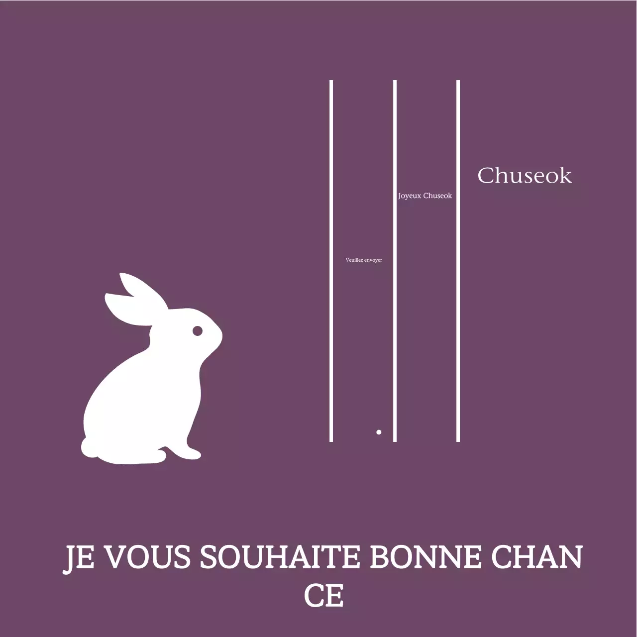 Salutations de Chuseok avec des silhouettes d'animaux simples