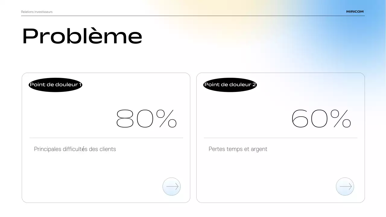 Description du matériel de présentation IR moderne bleu ciel