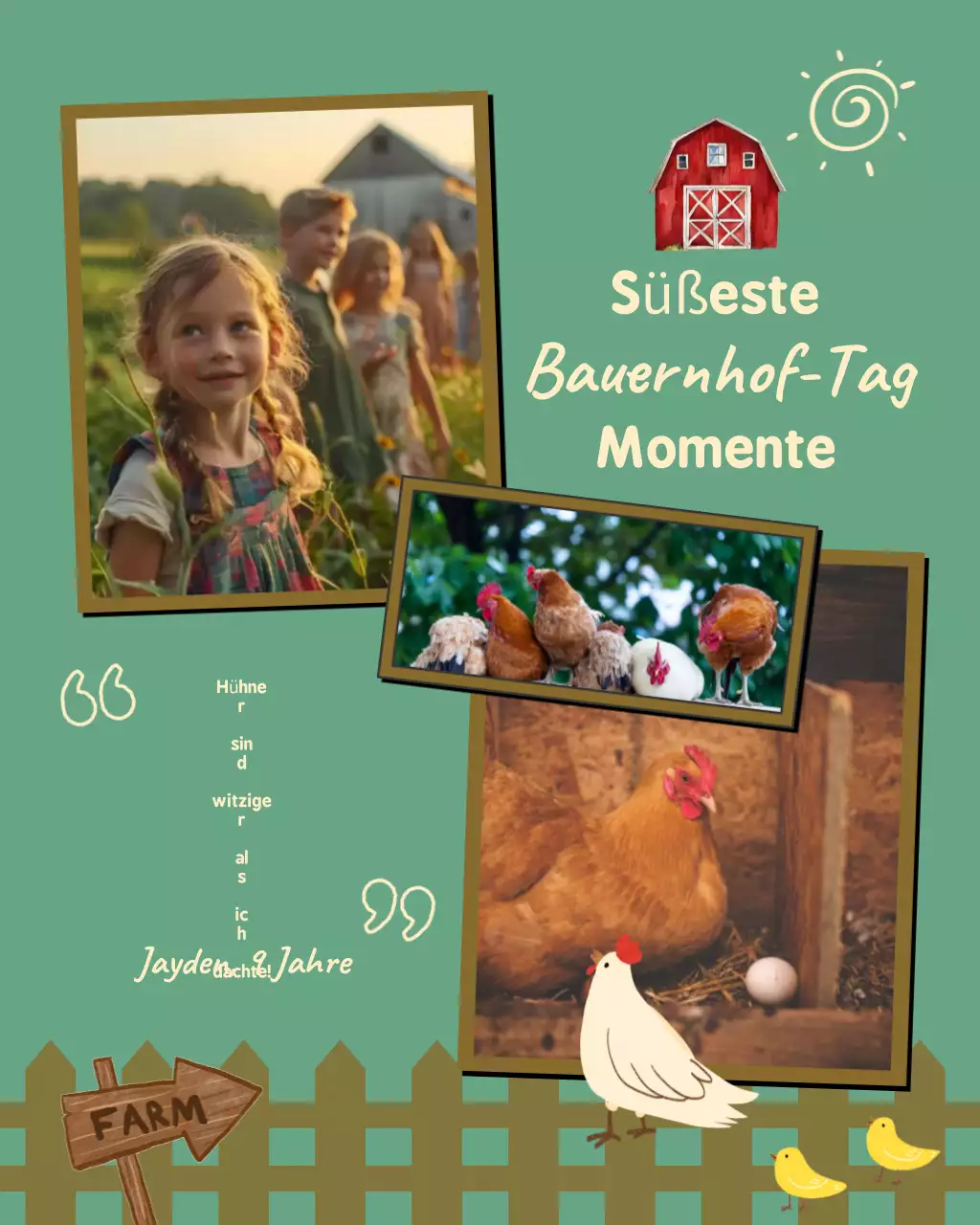 Grünes rustikales Farm-Geschichtenbuch