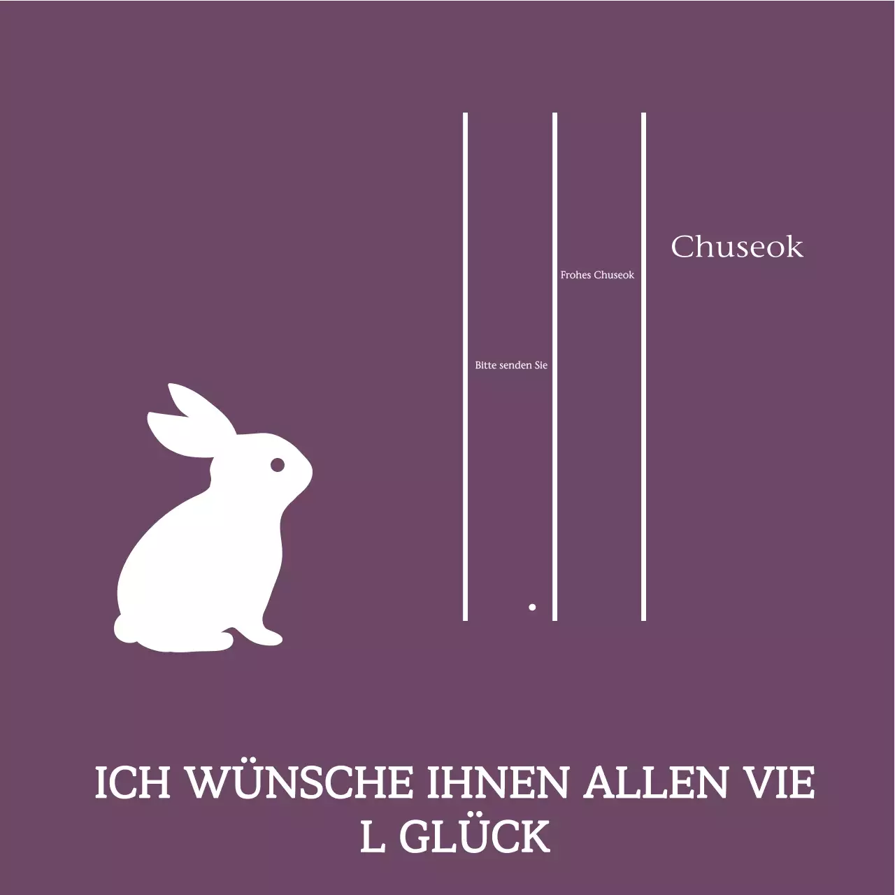Chuseok-Grüße mit einfachen Tiersilhouetten