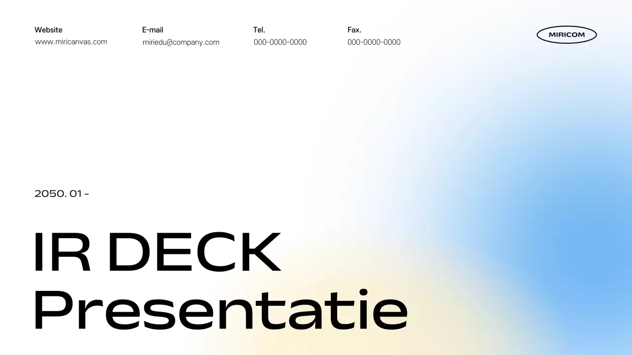 Sky Blue Modern IR Presentatiemateriaal Beschrijving